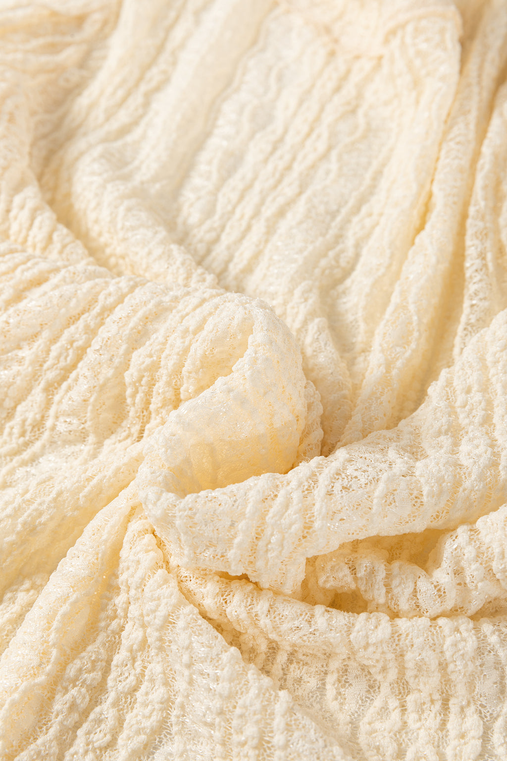 Apricot Flounced Long Sleeve top