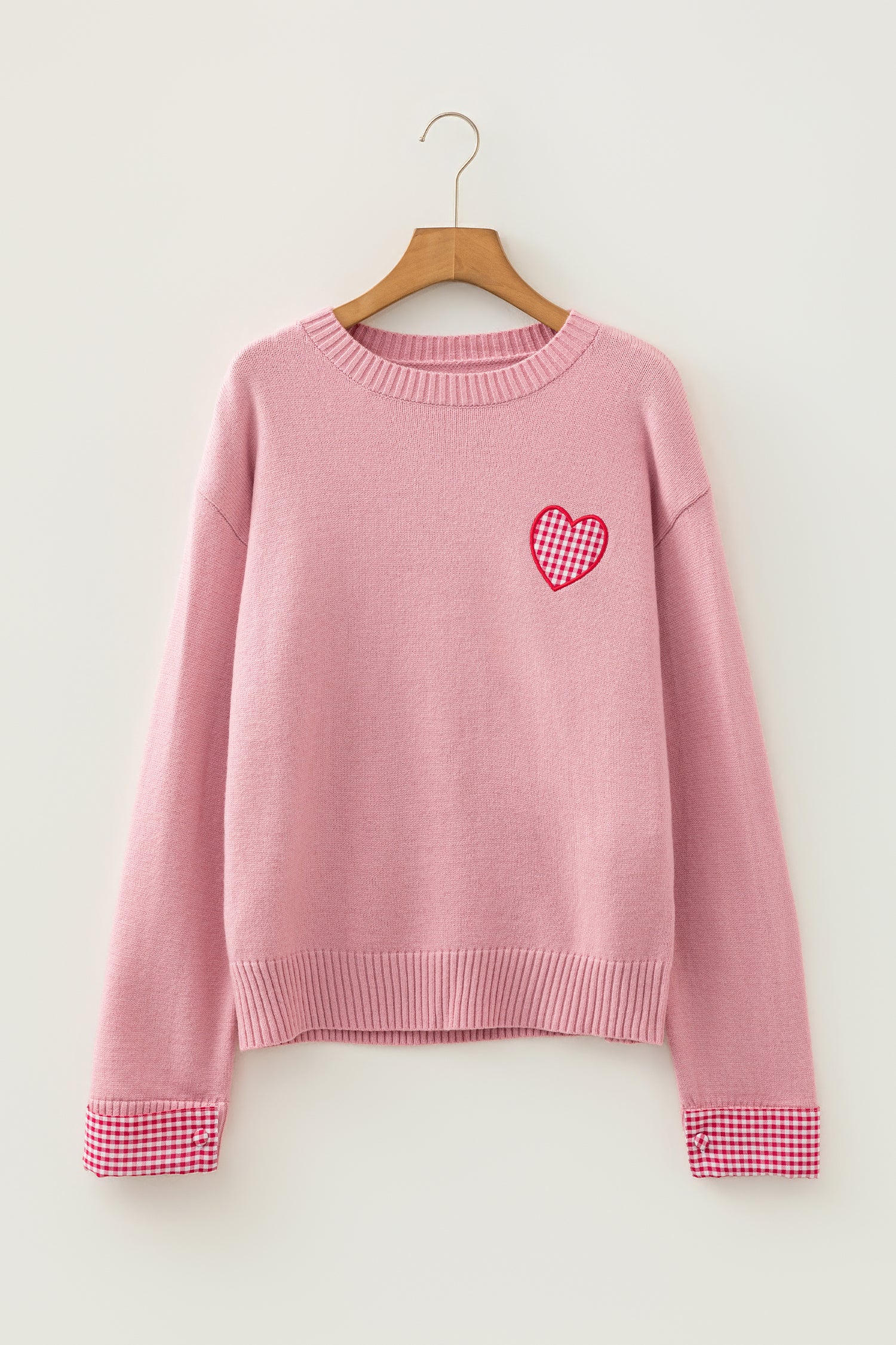 Heart  Shoulder Crew Neck Sweater - AXIOM PREMIUN