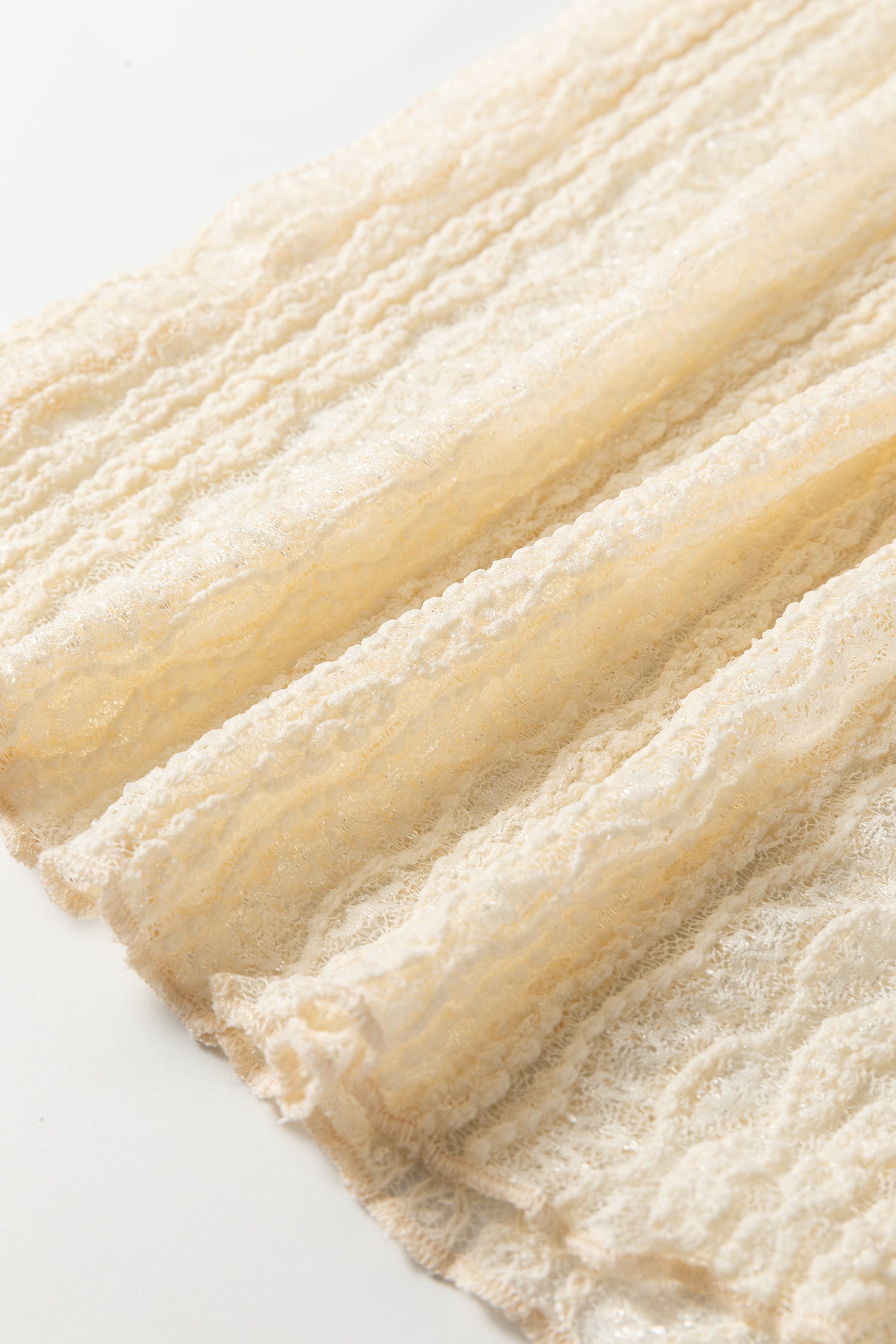 Apricot Flounced Long Sleeve top