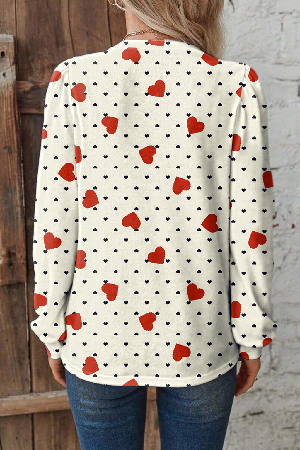 Heart Festive Valentine Blouse - AXIOM PREMIUN