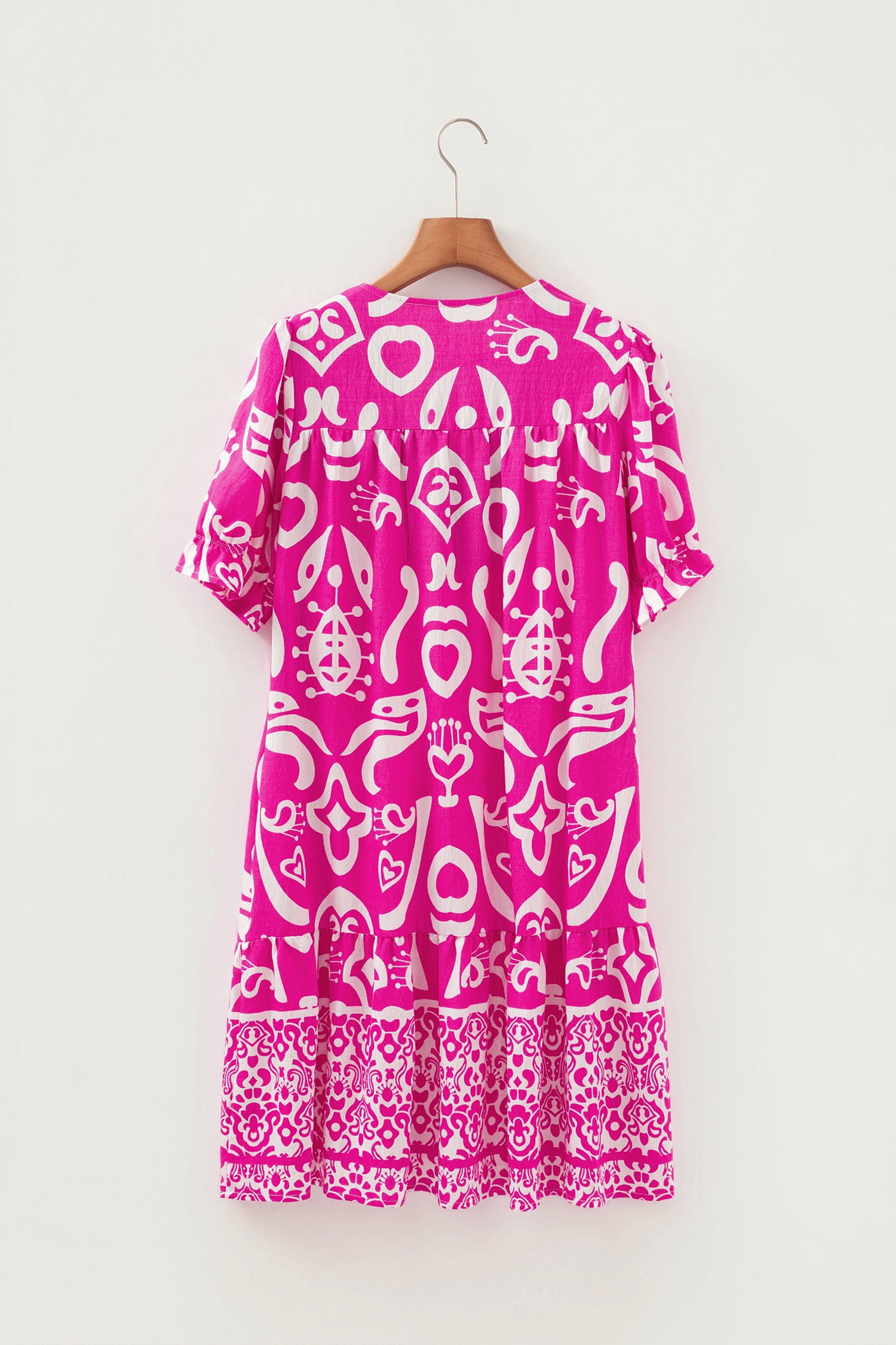 Rose Boho Flared Dress